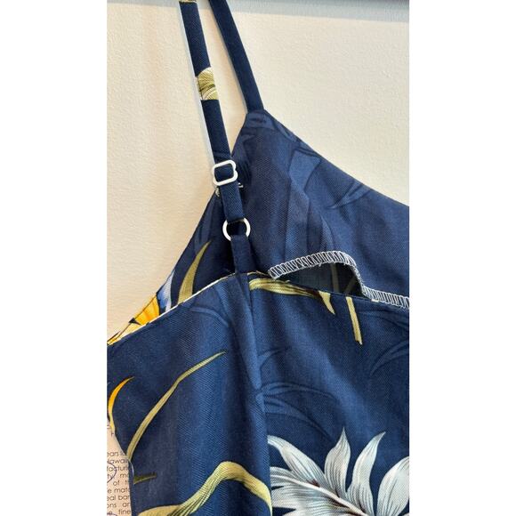 Paradise Found Hawaii Vintage Blue Spaghetti Strap Short Sundress Size Large - Picture 9 of 12